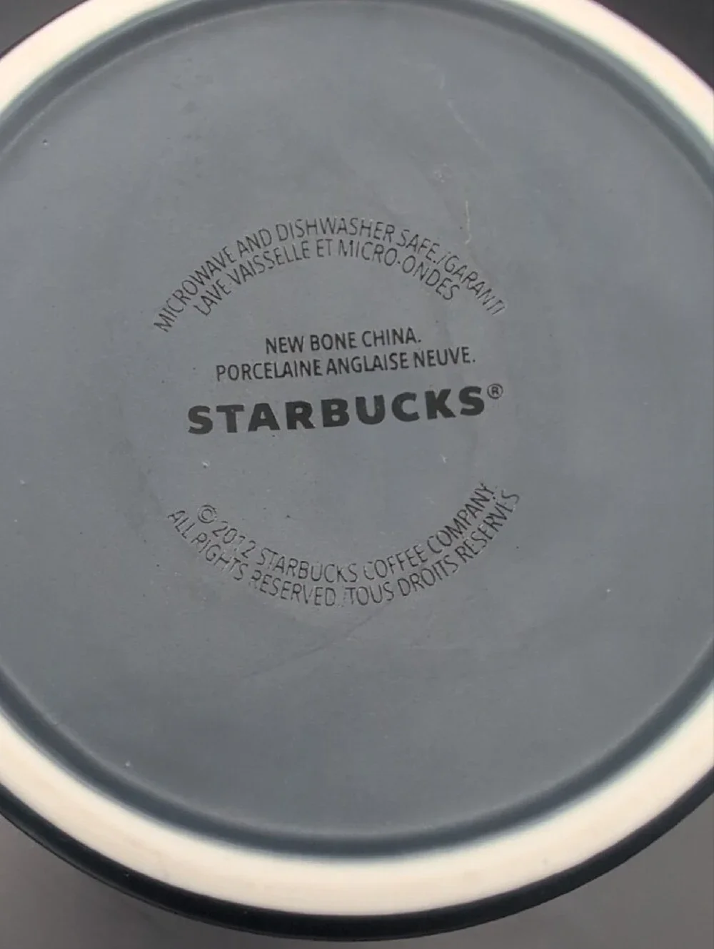 STARBUCKS Bone China Sumatra Tiger Mug Matte Black with Etched Design 2012